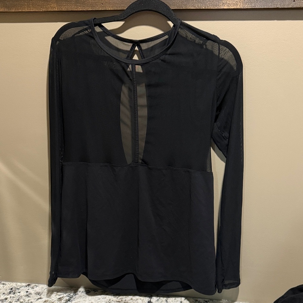 Elegant Black Sheer Women's Top